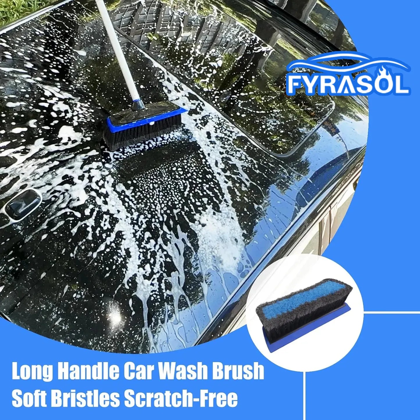 62" Car Wash Brush Kit – Complete Cleaning Set for Car, Truck, SUV, RV