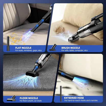 All-in-One Cordless Vacuum for Car & Home – 18000Pa, LED Light, Long Battery Life