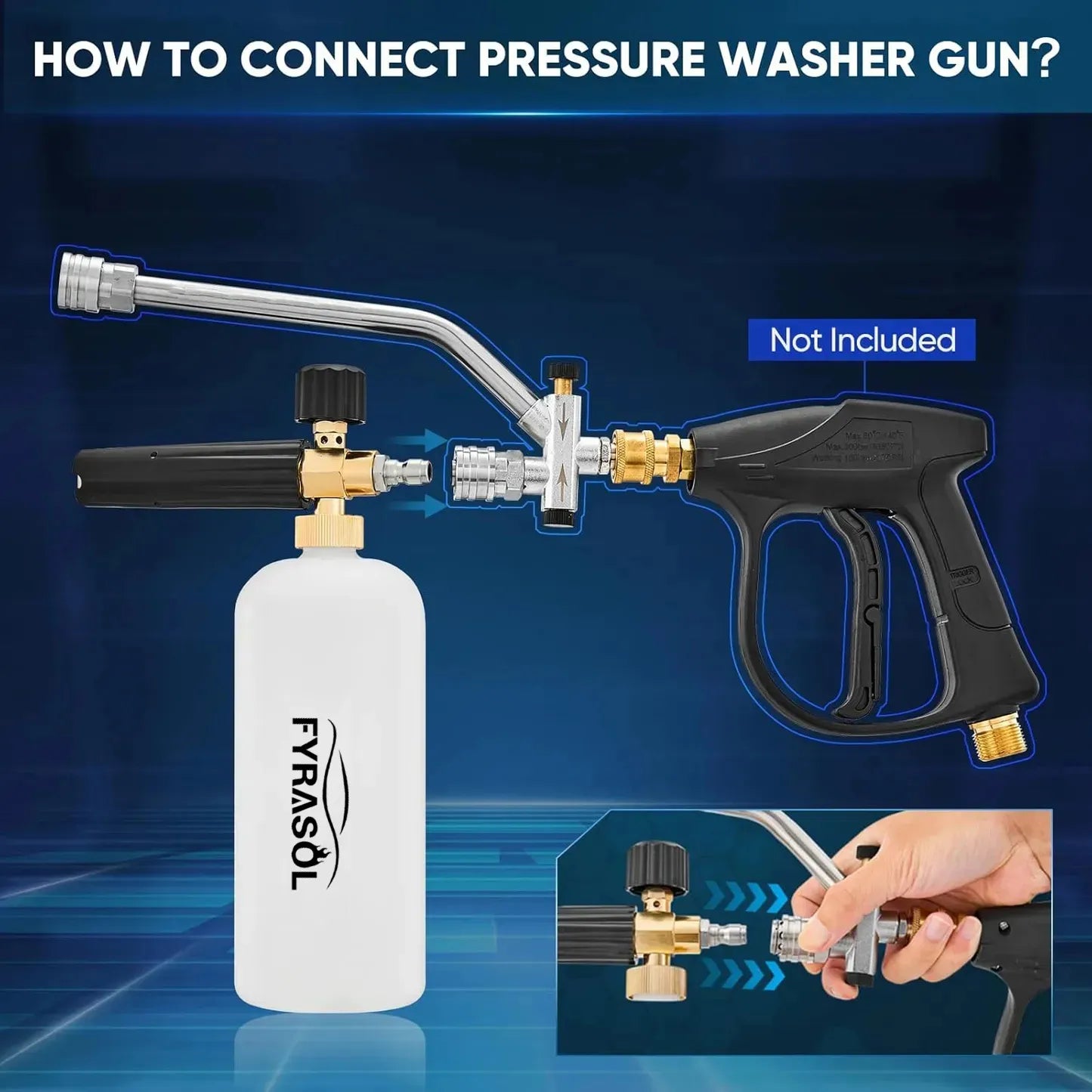 Powerful Foam Cannon Kit for Car Detailing – Dual Connector & Multi-Angle Spray Tips