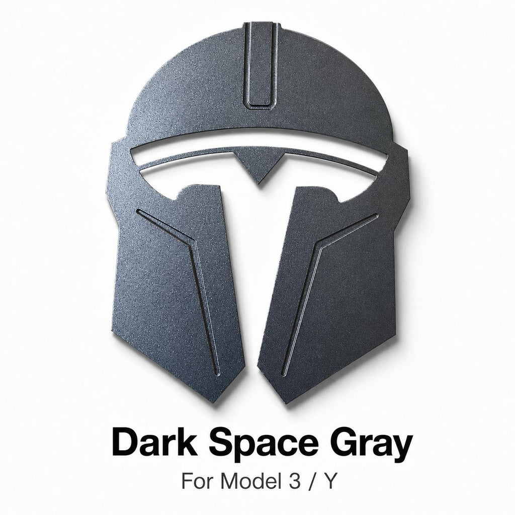 Mando Style Helmet Metal Car Emblem For Tesla Model 3 Y, Aluminum Alloy Badge With Rustproof CNC Finish