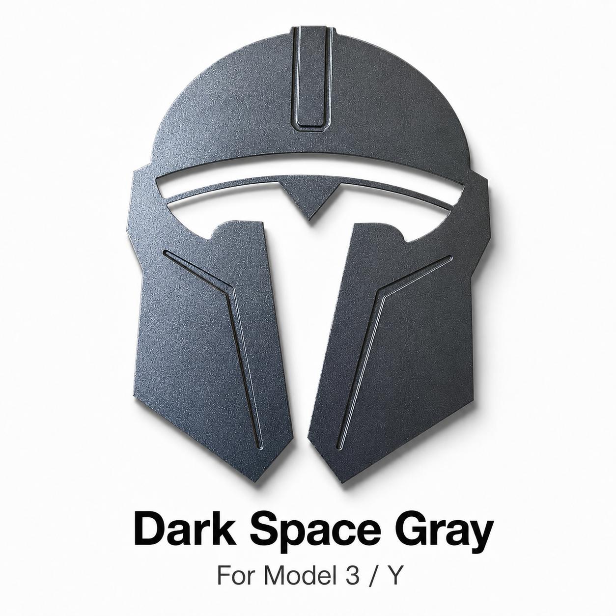 Mando Style Helmet Metal Car Emblem For Tesla Model 3 Y, Aluminum Alloy Badge With Rustproof CNC Finish
