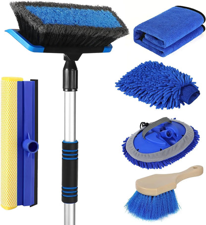 62" Car Wash Mop & Brush Kit – Full Vehicle Cleaning Set with Squeegee, Towels & Tire Brush