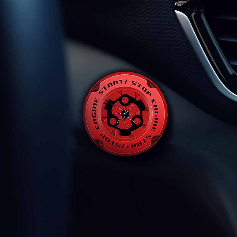 Naruto Style Car Engine Start Button Cover for Vehicles & Motorcycles Full Alloy Protective Design Enhanced Interior Style Sporty Touch fyrasol