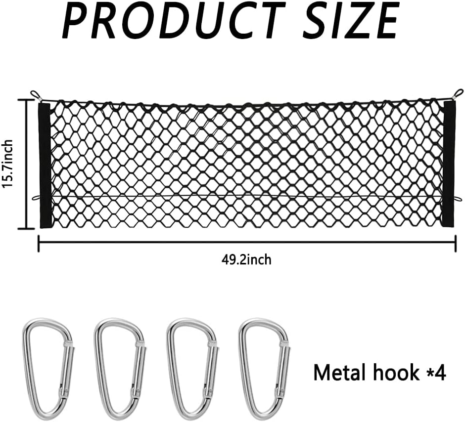49"X16" truck bed storage box, elastic shrink cargo net suitable for Ford, Chevrolet, GMC, Tantu fyrasol
