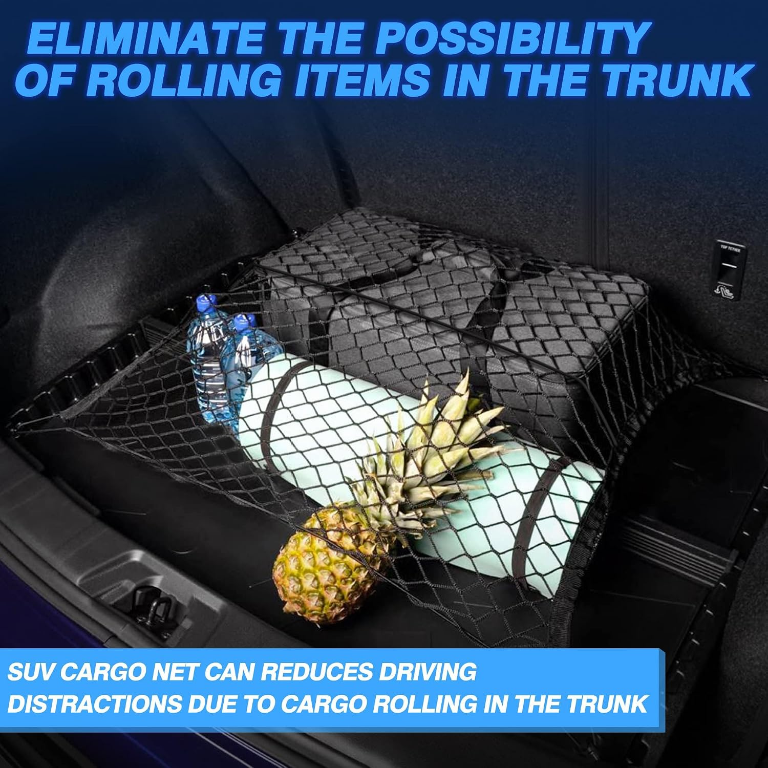 Truck bed net Flexible pickup bed net with 4 metal carabiners Chevrolet Silverado Ford truck fyrasol