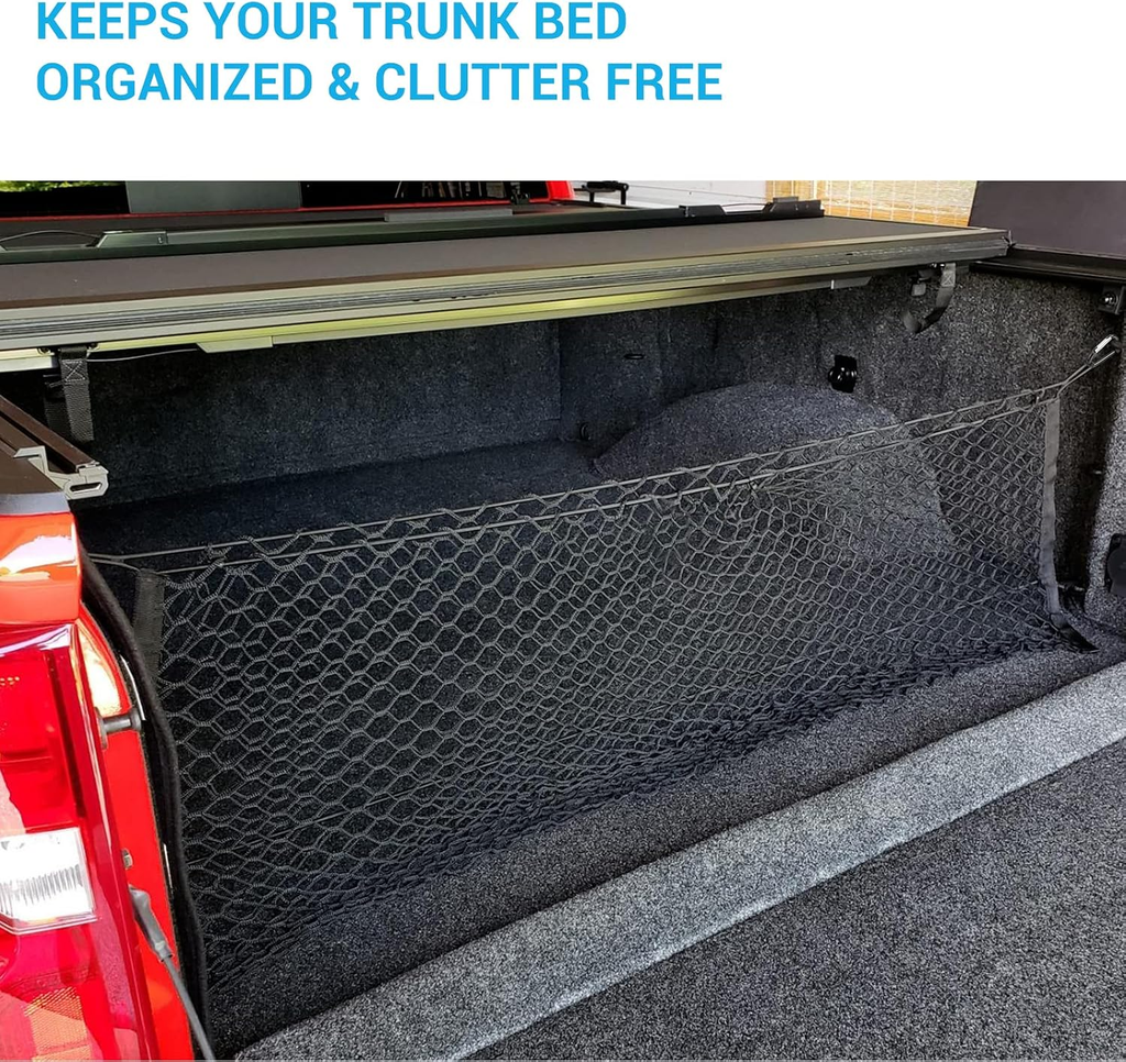 Truck bed net Flexible pickup bed net with 4 metal carabiners Chevrolet Silverado Ford truck fyrasol