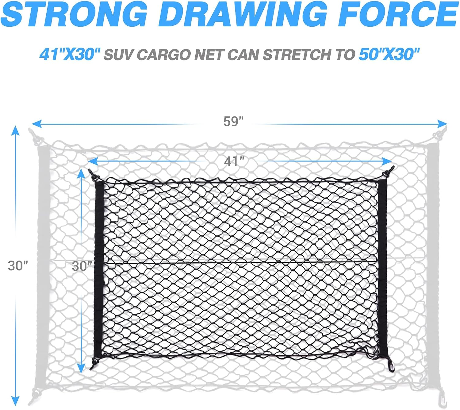 Truck bed net Flexible pickup bed net with 4 metal carabiners Chevrolet Silverado Ford truck fyrasol