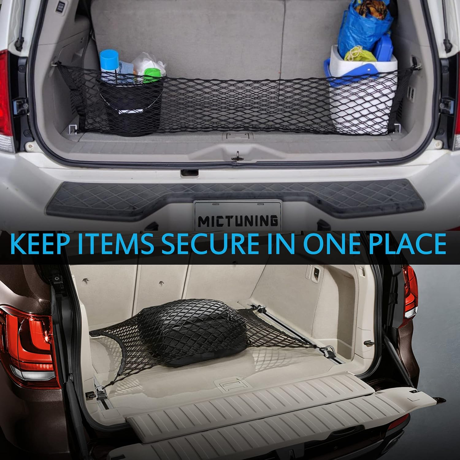 Truck bed net Flexible pickup bed net with 4 metal carabiners Chevrolet Silverado Ford truck fyrasol