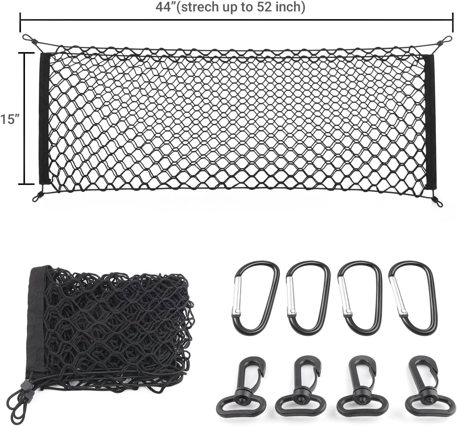 Truck bed net Flexible pickup bed net with 4 metal carabiners Chevrolet Silverado Ford truck fyrasol