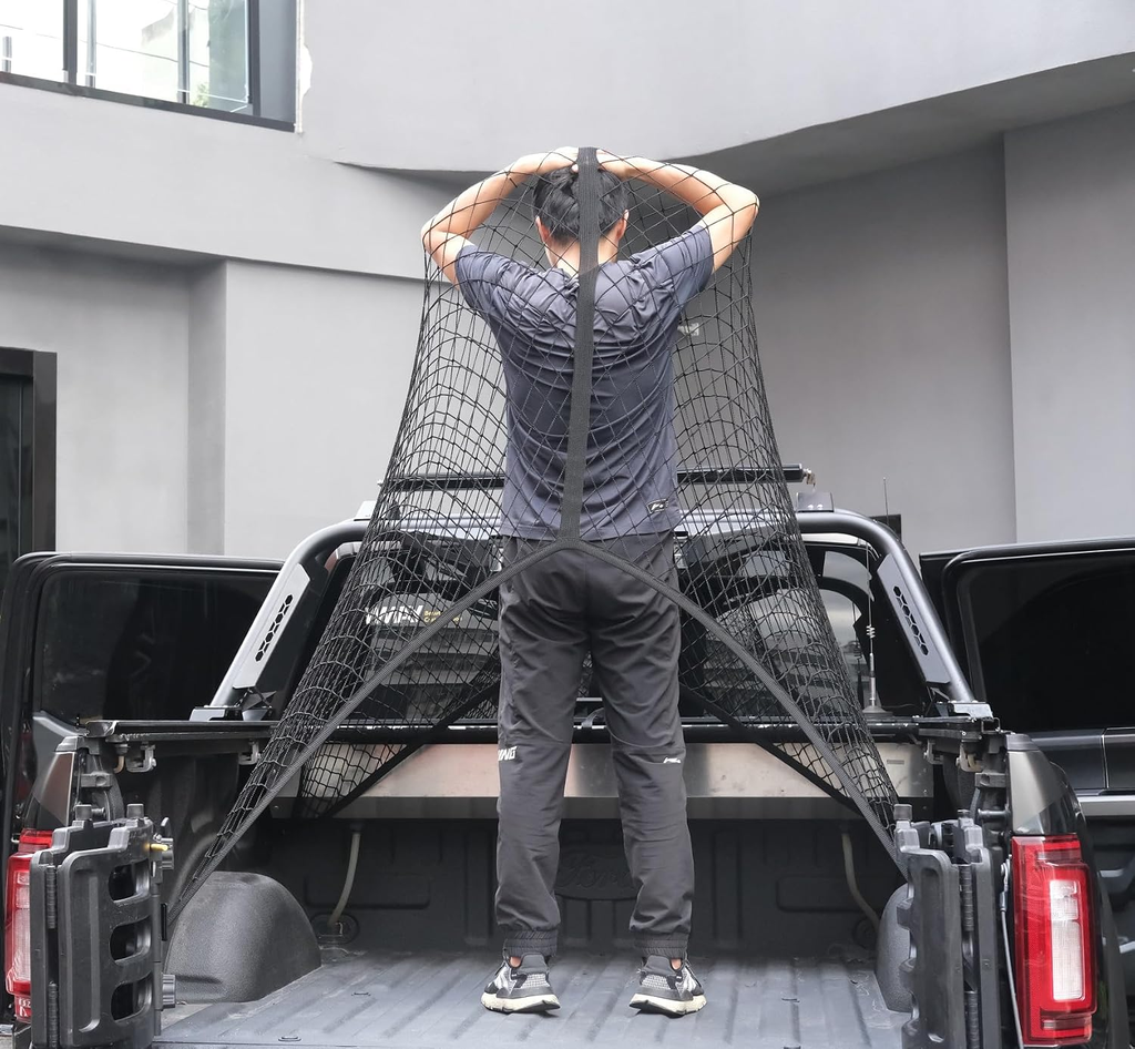 Highly Elastic Cargo Net, Simple Truck Bed Cargo Mesh Organizer, Suitable for 5ft - 6ft Standard Bed Trucks fyrasol