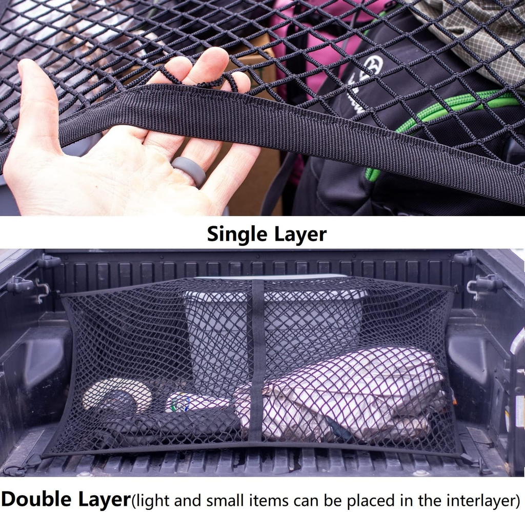 Highly Elastic Cargo Net, Simple Truck Bed Cargo Mesh Organizer, Suitable for 5ft - 6ft Standard Bed Trucks fyrasol