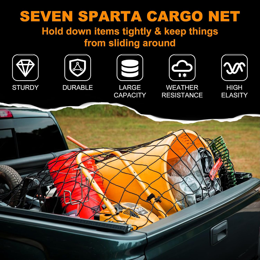 Large Cargo Net for Truck Bed Latex For Truck Bed/Pickup Bed/Trailer/Trunk/SUV/Roof Racks/Pool Floats/Lorry/Storage fyrasol