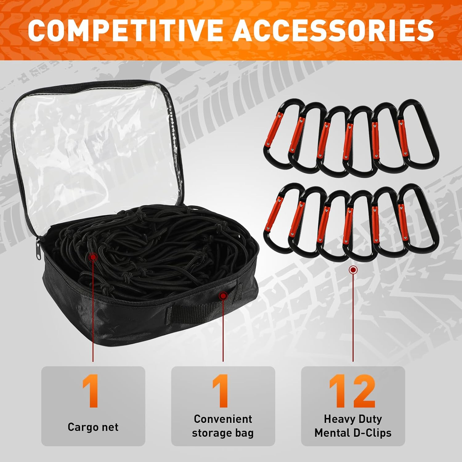 Heavy Duty Cargo Net for Pickup Truck Bed - 5' x 7' Stretches to 15' x 21' - Sturdy Latex Bungee Net Mesh fyrasol