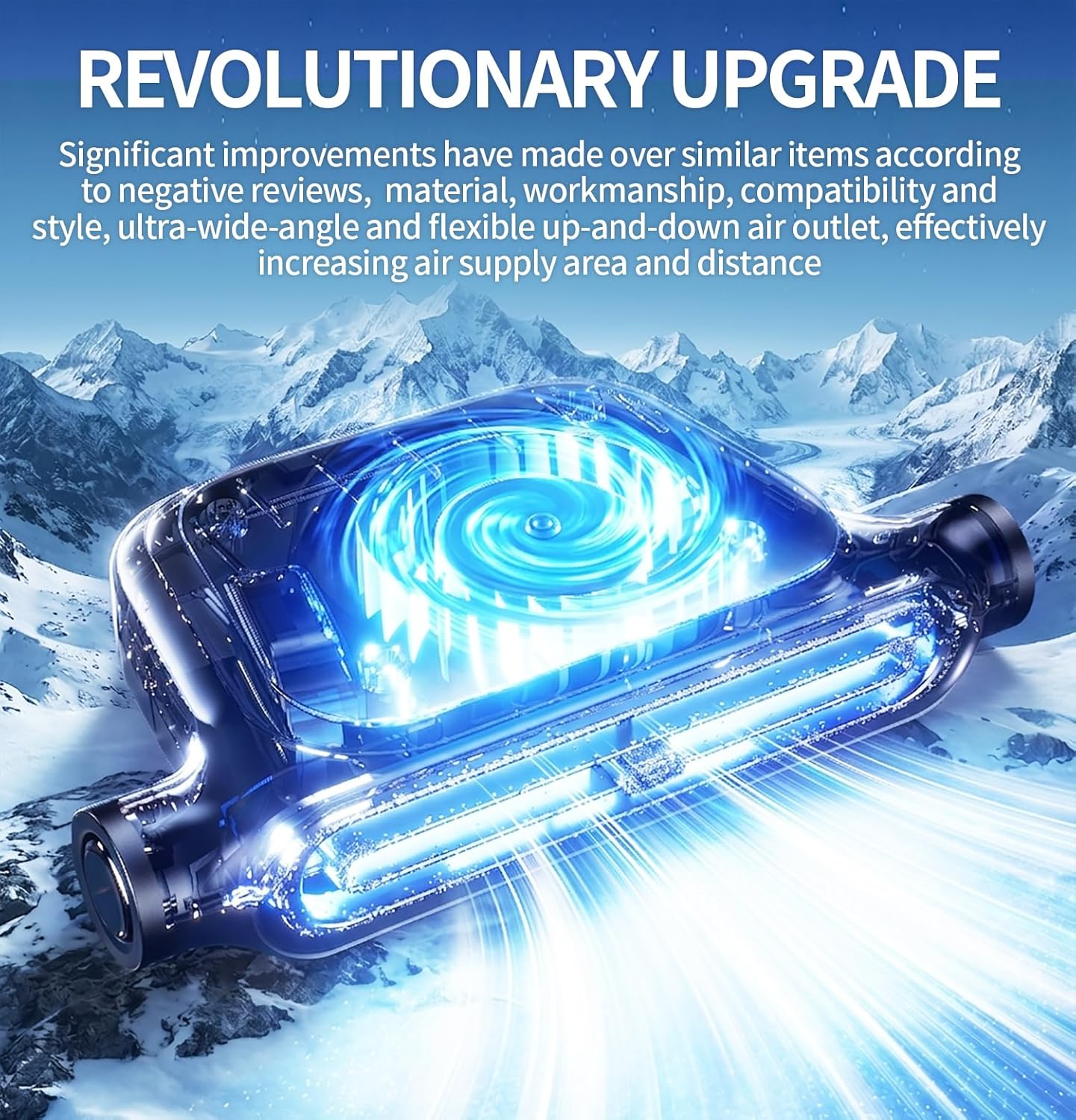 Car Fan for Backseat - 3 Speeds 360° Rotation Dual Head USB Back Seat Cooling Fan Kids Baby Quiet Fan with LED Display for Almost Vehicle Jeep Van RV Truck fyrasol