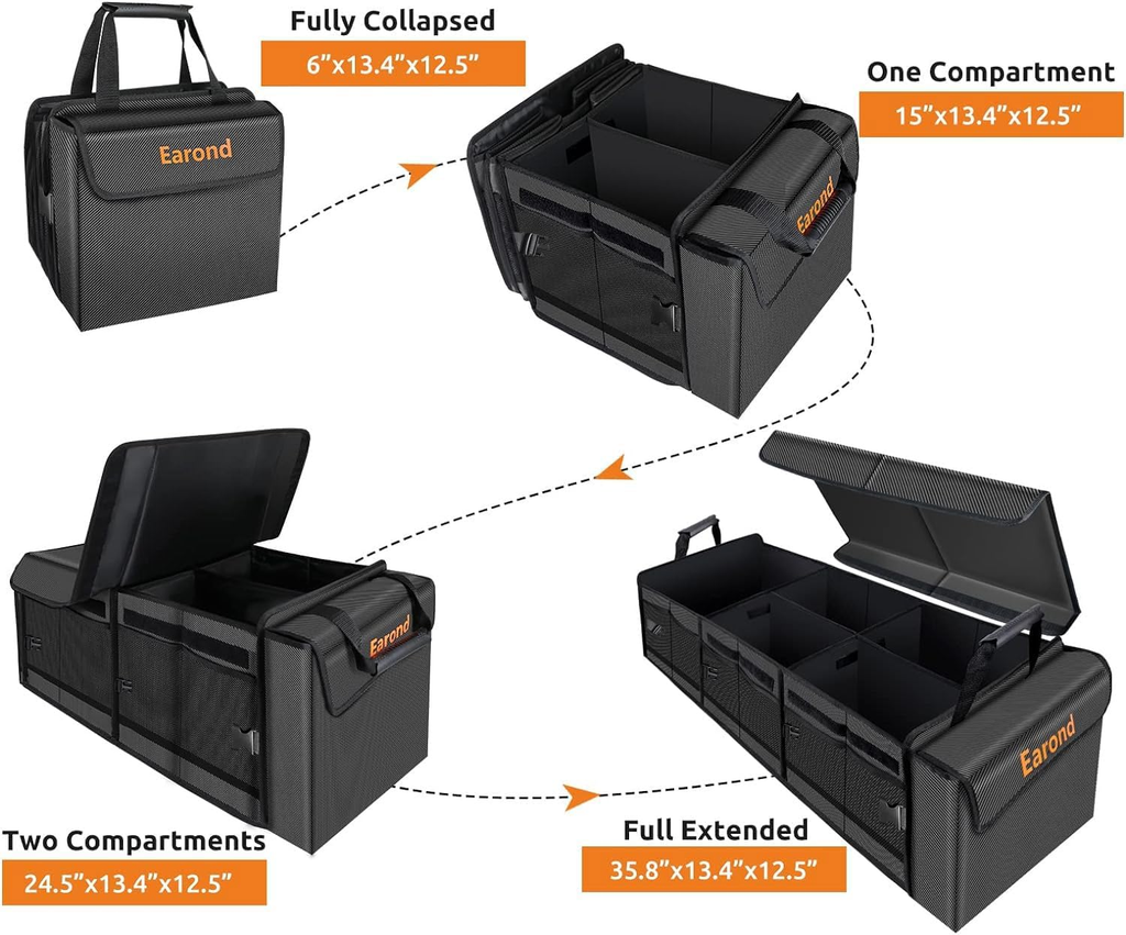 Large Trunk Organizer with Portable Leakproof Cooler Bag,Foldable Cover,Adjustable Securing Straps,Collapsible Trunk Organizer for Suv Car Truck Sedan fyrasol
