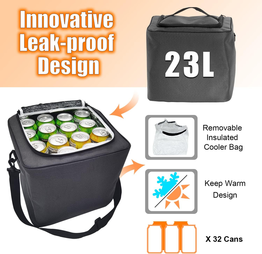 Large Trunk Organizer with Portable Leakproof Cooler Bag,Foldable Cover,Adjustable Securing Straps,Collapsible Trunk Organizer for Suv Car Truck Sedan fyrasol