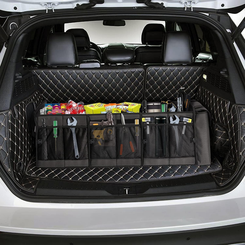 Large Trunk Organizer with Portable Leakproof Cooler Bag,Foldable Cover,Adjustable Securing Straps,Collapsible Trunk Organizer for Suv Car Truck Sedan fyrasol