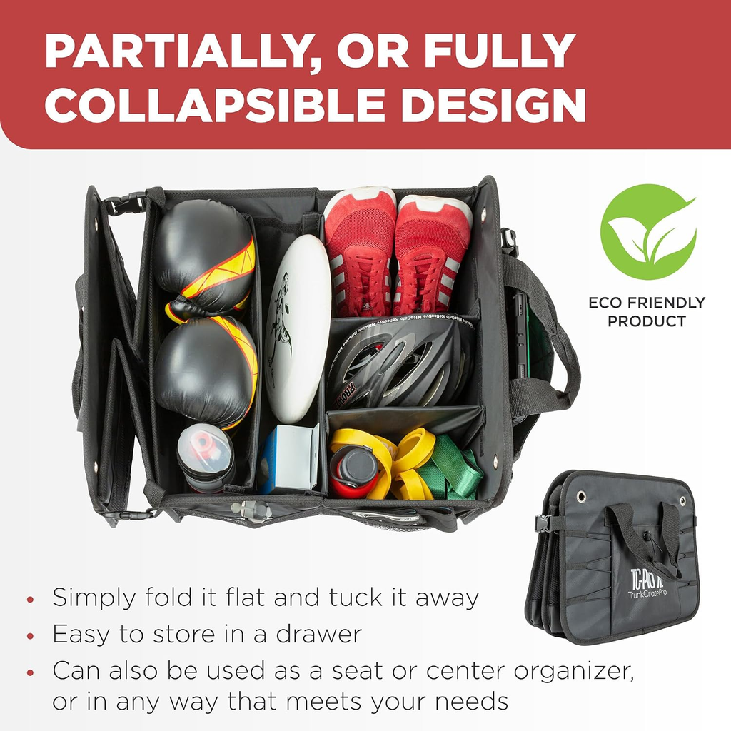 Car Trunk Organizer for SUV, Truck and Car Cargo Storage 6 Adjustable Compartments fyrasol