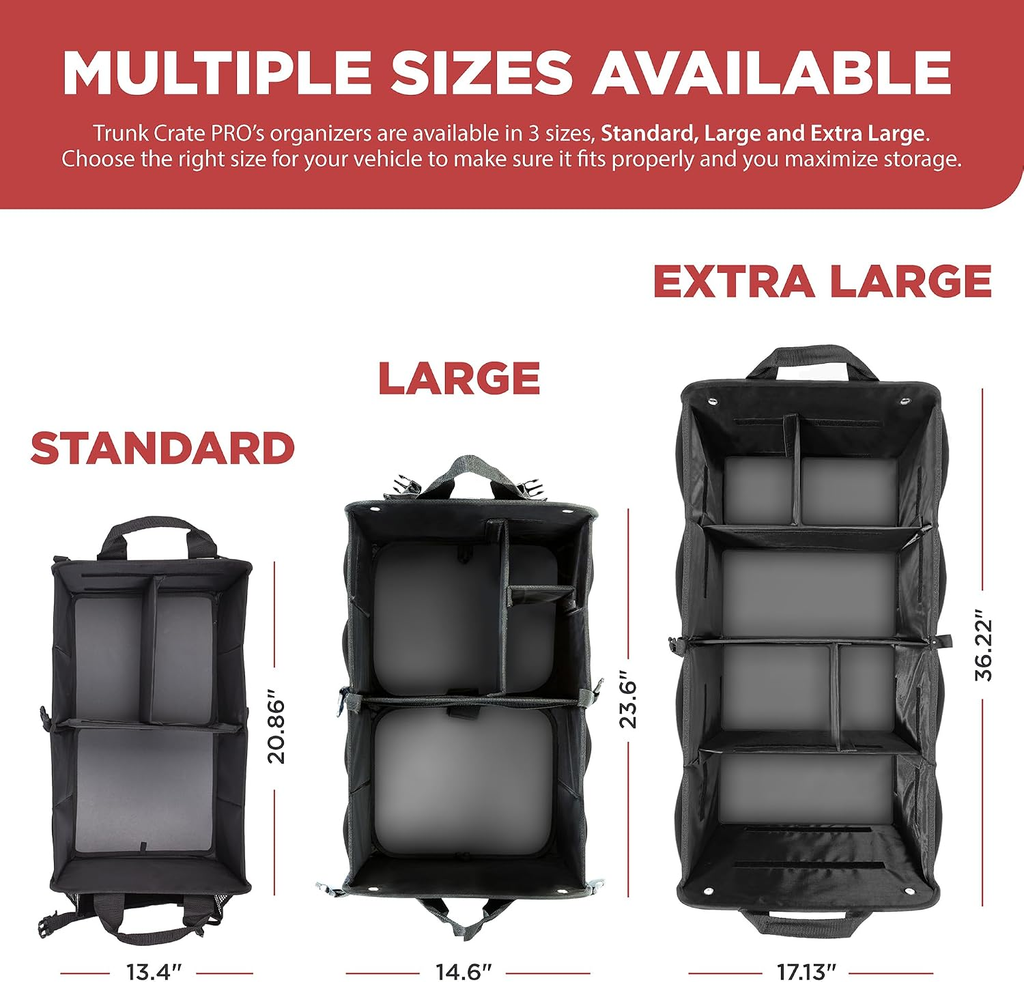 Car Trunk Organizer for SUV, Truck and Car Cargo Storage 6 Adjustable Compartments fyrasol