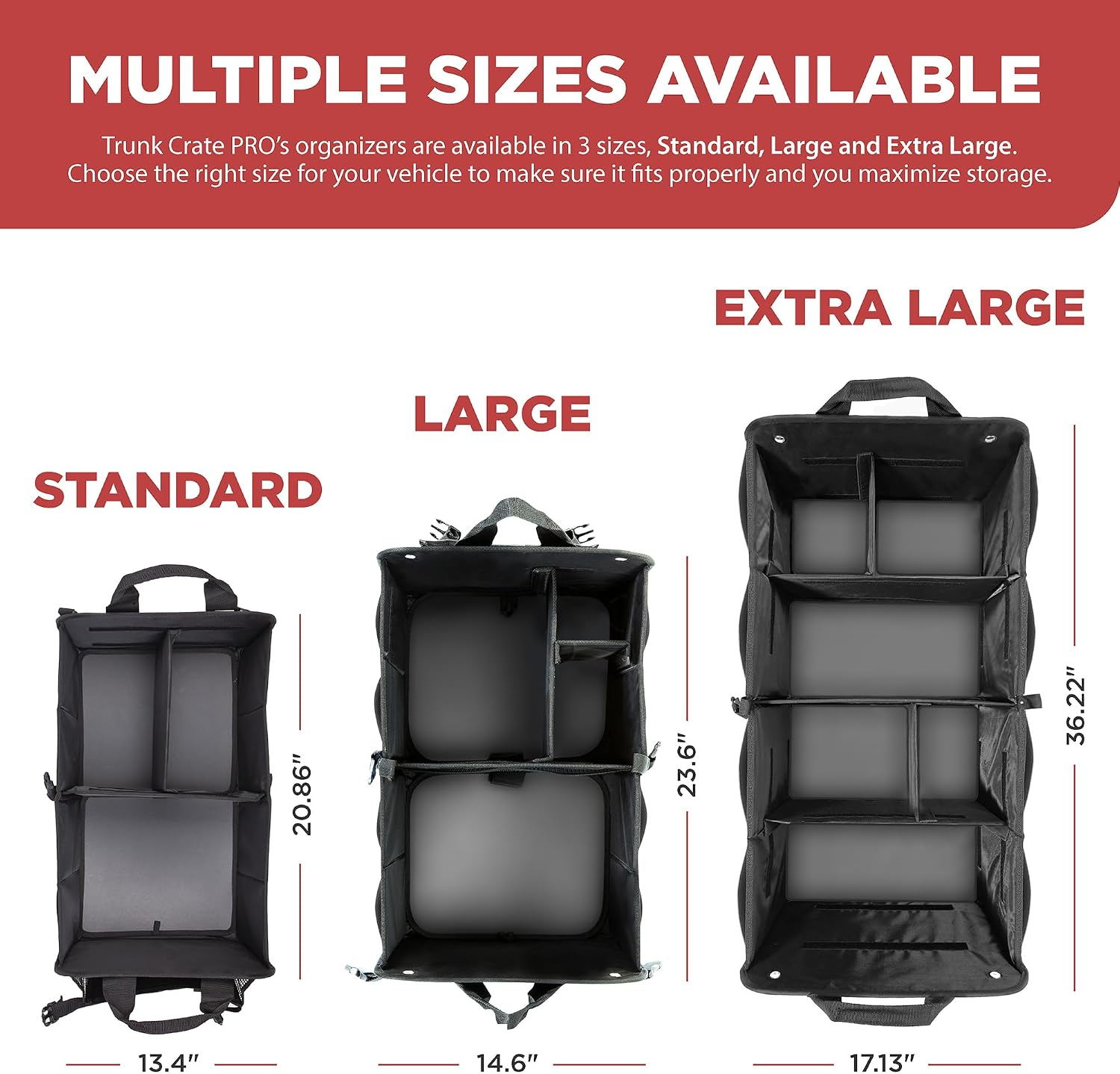 Car Trunk Organizer for SUV, Truck and Car Cargo Storage 6 Adjustable Compartments fyrasol