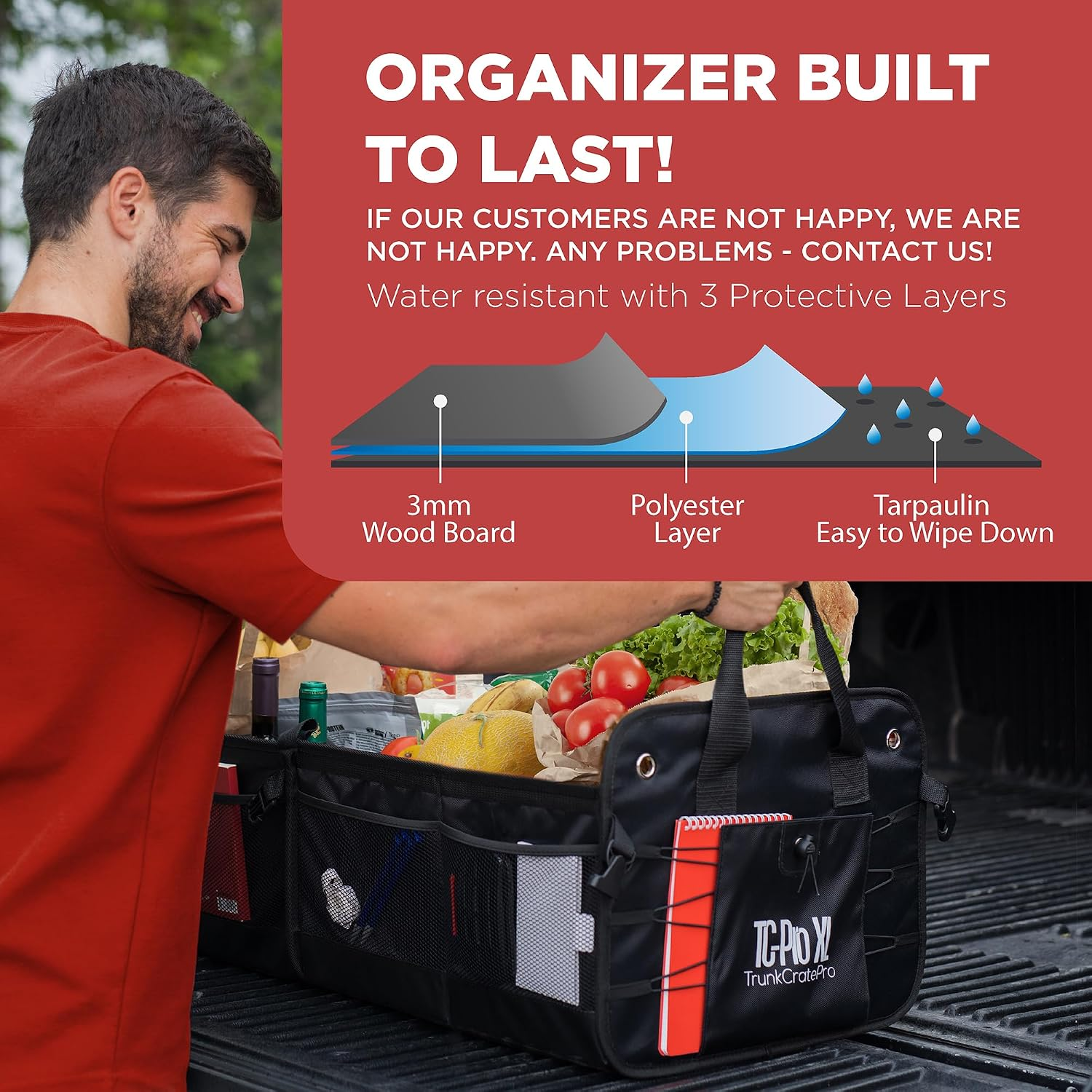 Car Trunk Organizer for SUV, Truck and Car Cargo Storage 6 Adjustable Compartments fyrasol