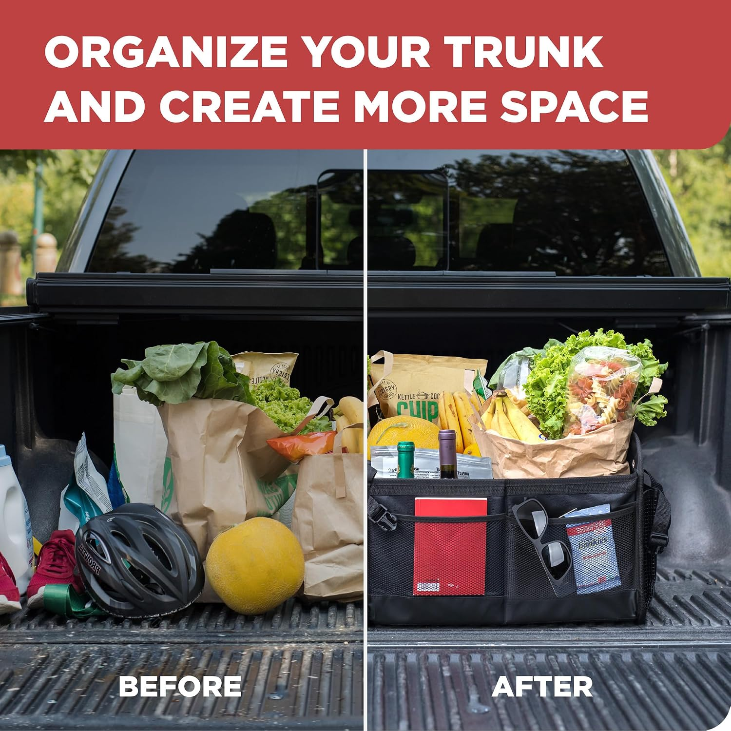 Car Trunk Organizer for SUV, Truck and Car Cargo Storage 6 Adjustable Compartments fyrasol