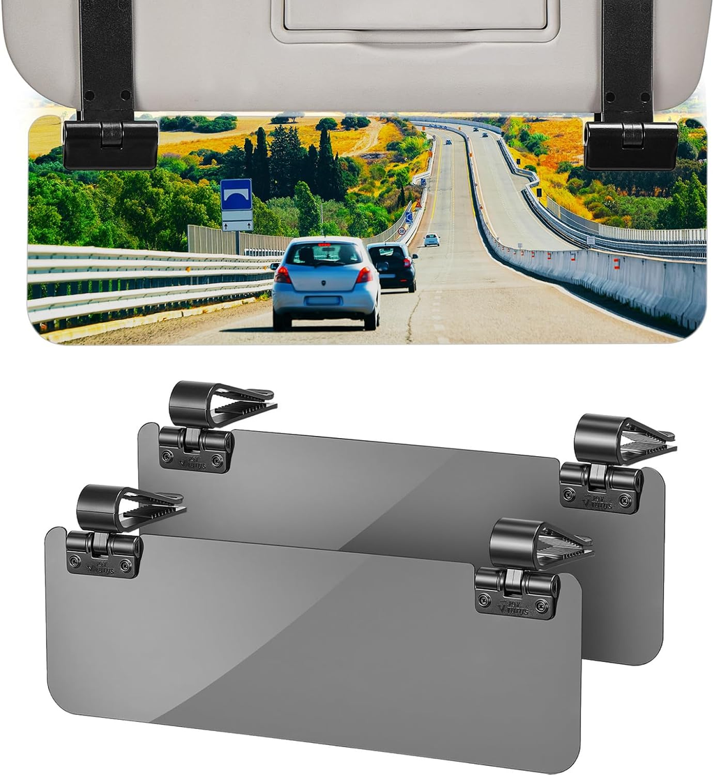 Fyrasol 2-Pack Car Sun Visor Extenders with PC Lens and Side Visors, Anti-Glare Car Sun Visor Extenders mysite
